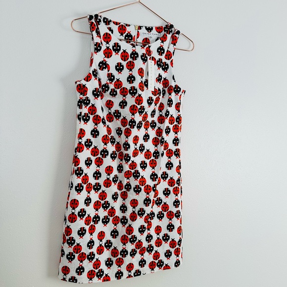 New Trina Turk sleeveless stretchy cotton ladybug print shift mini dress - Picture 9 of 12
